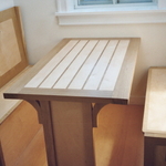 custom table and seating with storage