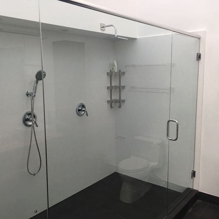 Semi framed shower door