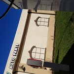 one s8de of the building