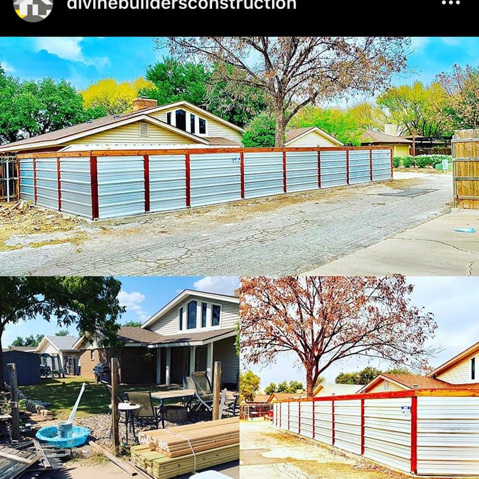 Metal and Cedar Fence
