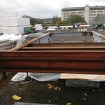Metal beams before paint