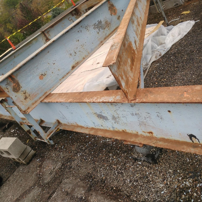 Metal beams before paint