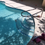 After resurface, tile work and pavers