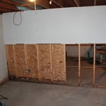 basement drywall of highly affected area