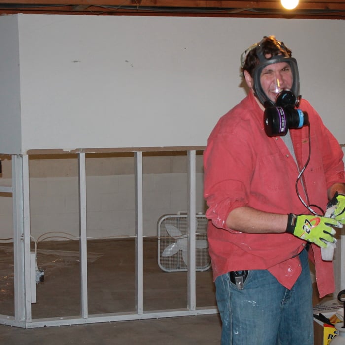 Co-owner Jeffrey Johanson working on remediation