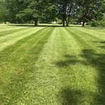 Residential lawn stripes