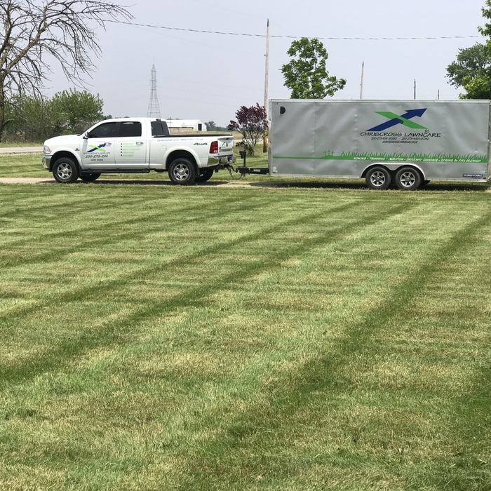 Residential lawn stripes