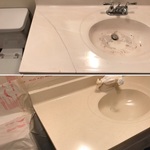 Cracked bathroom vanity