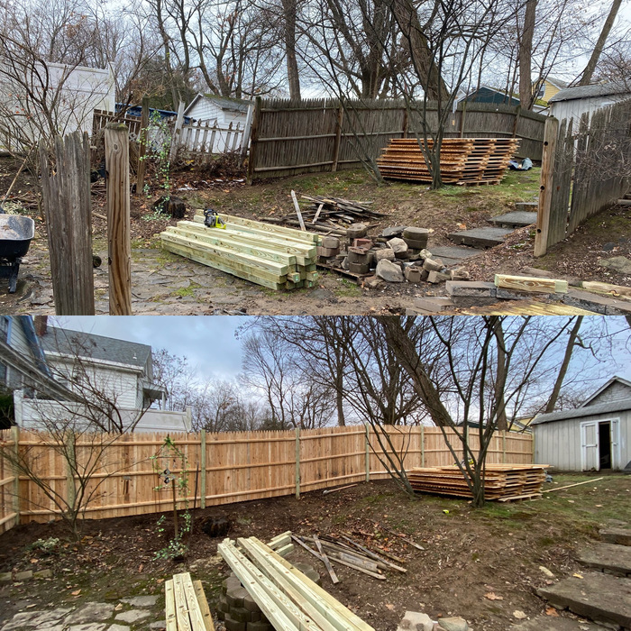 6' Stockade Before and After