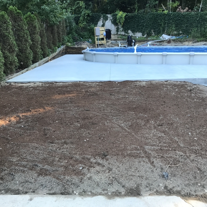 Seeded and fertilized for new lawn