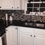 Painted oak cabinets
