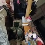 Foot of Bed - TV laying sideways on a table