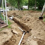 Line from septic tank to D-box