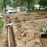 Line from D-box to the leach fields