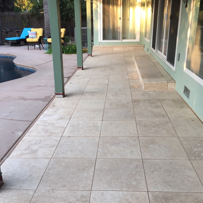 Travertine patio