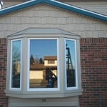 Complete bay window trim. Standing rib roof
