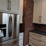 Clay brick backsplash