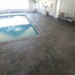Indoor stamped pool deck