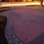 Stamped front patio/walkway with glow stones