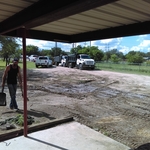 Before paving with recycled asphalt
