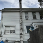 Old deteriorated block chimney