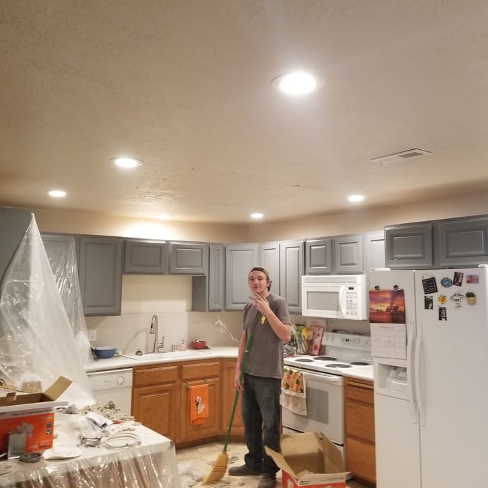 kitchen recessed can install and clean up