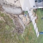 Retaining wall before