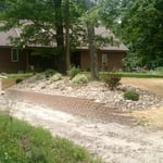 Retaining wall after