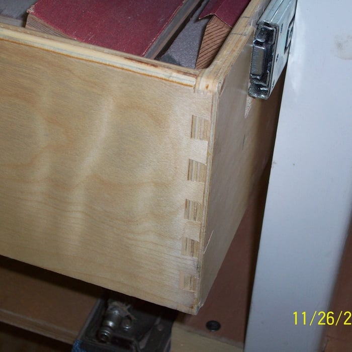 dovetail and 5 ply drawer boxes for sturdy cabinet