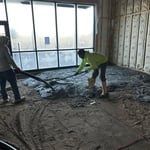 Laying concrete during process