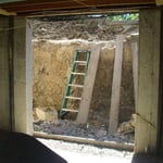 wall section removed for door