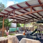 Pavilion over playground