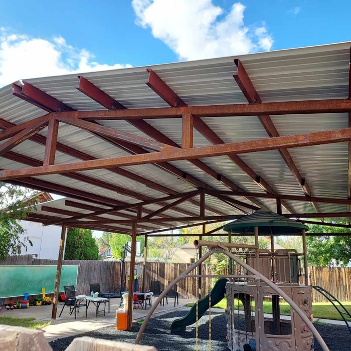 Pavilion over playground