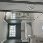 curbless shower/freestanding tub