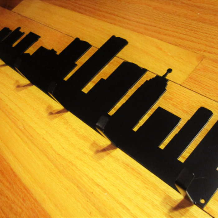 Detroit, Michigan skyline wall hooks