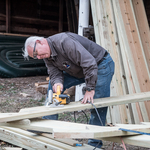 Building exterior staircase for barn remodel