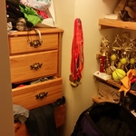 Before photo - closet shelves