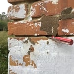 Deteriorated mortar