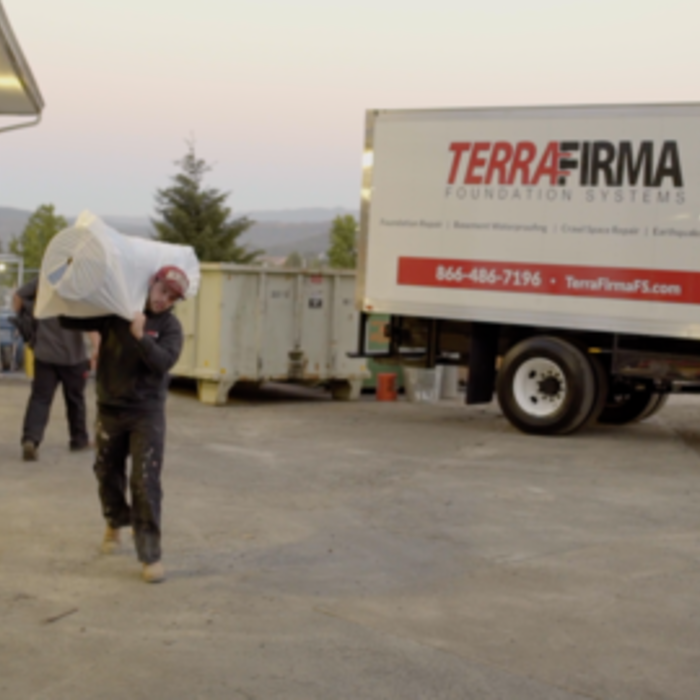 Loading up a truck for a waterproofing job