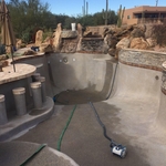 Swimming pool drain, cleaning calcium off tile.
