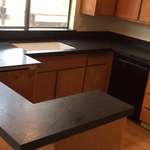 Brushed finish miter edge