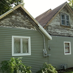 Siding half way completed