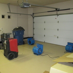 Drying fans with Dehumidifier placed
