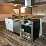 Island with sink, dishwasher and stove!