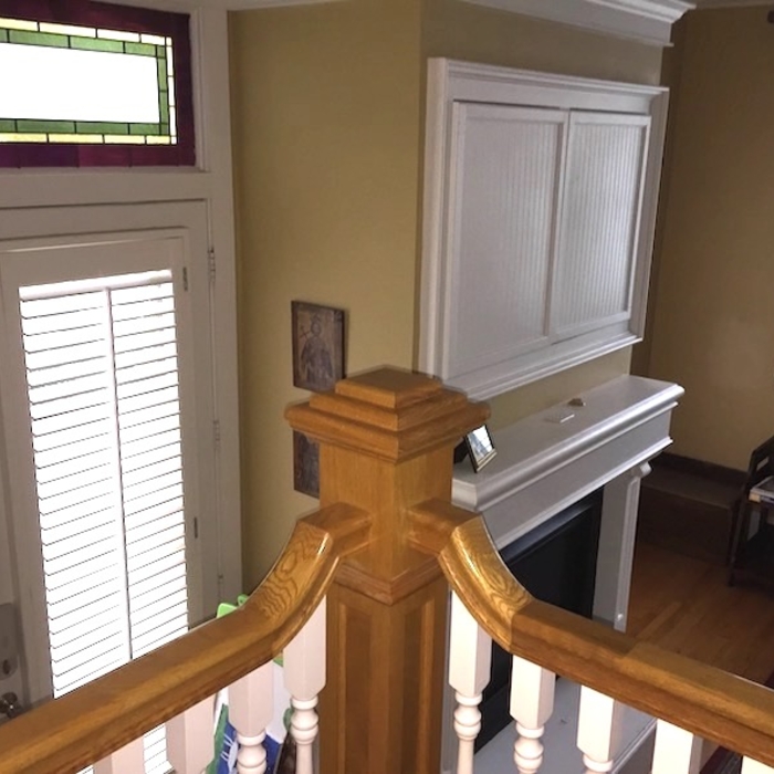 Sunken living room north wall