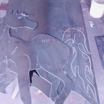 Hand cut horse