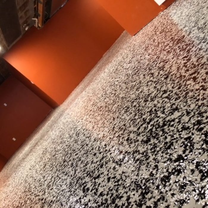 Epoxy basement floor in Salt and Pepper 1" Ch