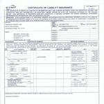 Certificate of Liability Insurance