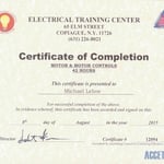 Certificate of Completion - Motor & Motor Cont