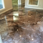 metalic epoxy floor with fine finish gross